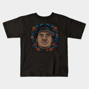 Patrice O'Neal (Flowered) Kids T-Shirt